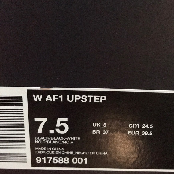 NWT Nike AIR FORCE 1 Upstep Black W AUTHENTIC - Picture 8 of 8